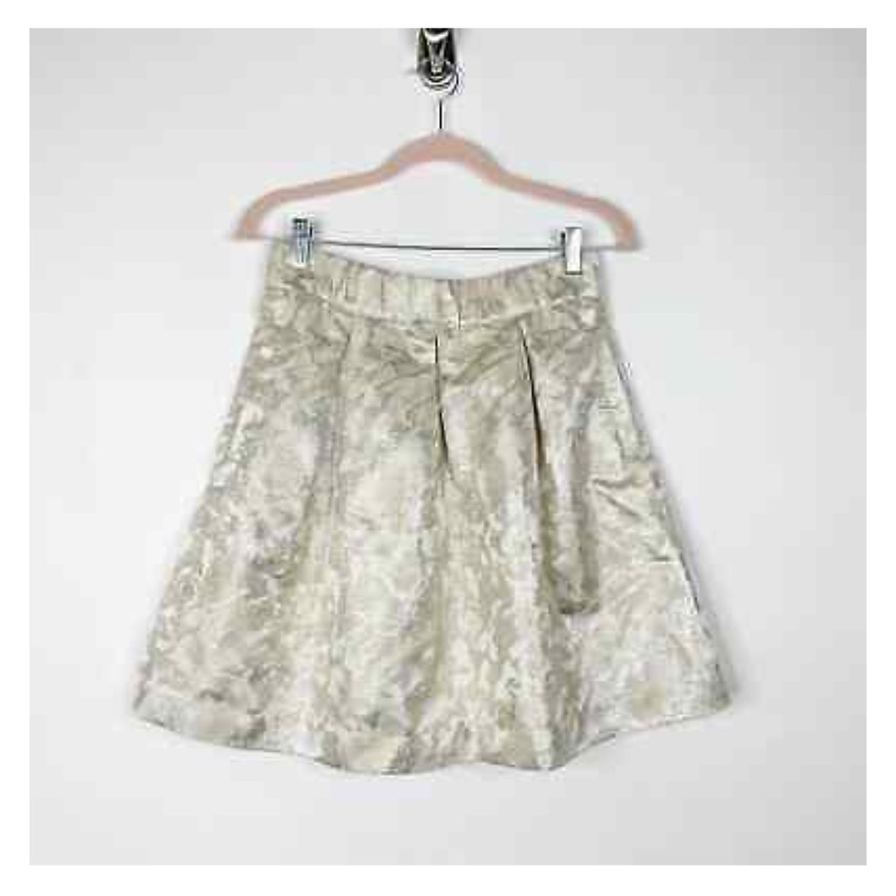 NWT Anthropologie Maeve A-line Pleated Foil Mini Skirt - Picture 1 of 5